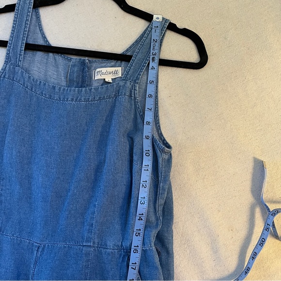 Madewell Chambray Denim Jumpsuit Wide Leg & Pockets, Size 4 - Picture 4 of 11